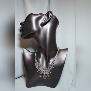 Isha Elafi Statement Necklace Handwoven Macramé with Watermelon Tourmaline